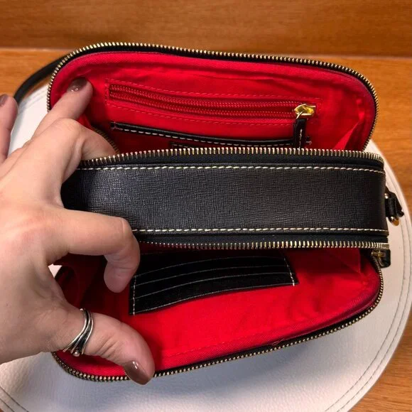 Dooney‎ & Bourke Saffiano Leather Sawyer Crossbody Purse Black - Picture 11 of 11